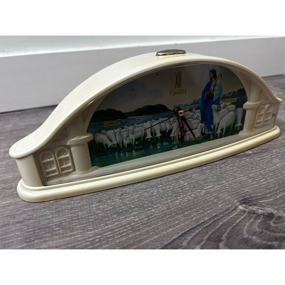 Vintage Religious Clock Featuring Jesus with Flock of Sheep - Picture 3 of 6